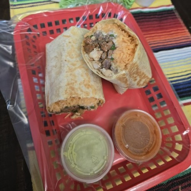 Tres Carnes Burrito.